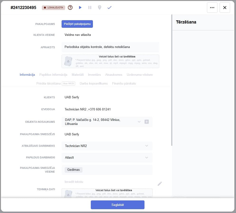 Vāciet datus un atskaitieties